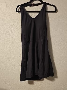 white birch Black V-Neck Swim Mini Dress